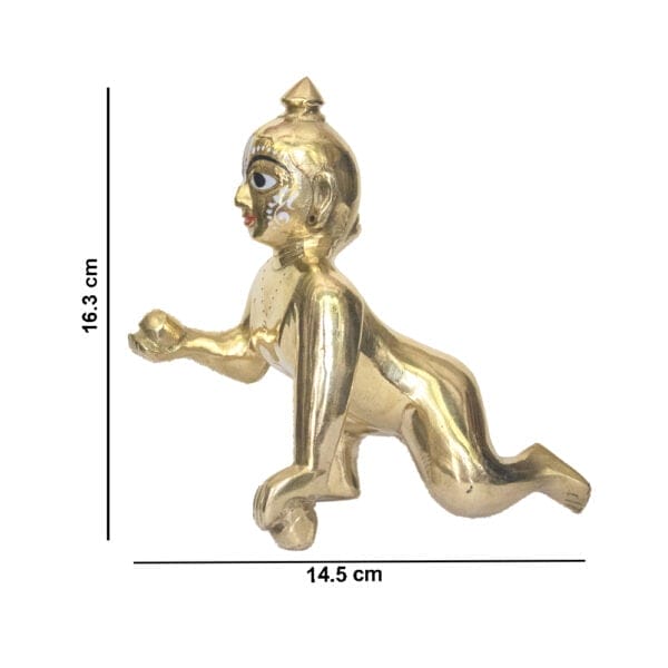 Laddoo Gopal - 7 No. / 6.5"  Brass Laddu Gopal Murti - Laddu Gopal Pure Pital Brass Laddoo Gopal To worship - Image 2