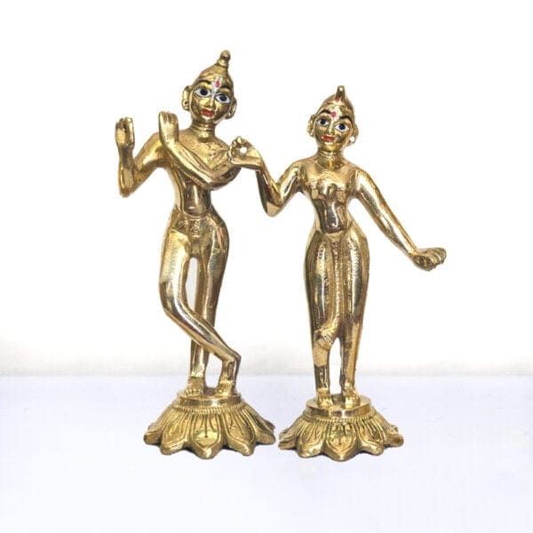 Radha Krishna - 9" Brass Radha Krishna Murti - Pure Pital Brass Radha Krishna To worship