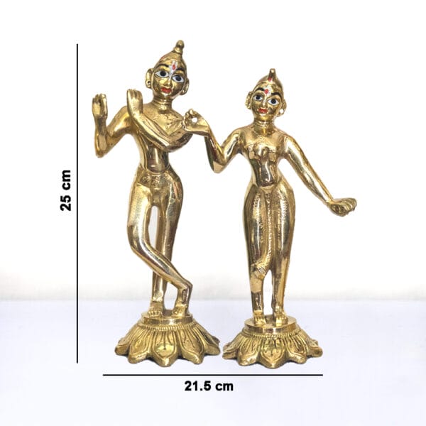 Radha Krishna - 10"  Brass Radha Krishna Murti - Pure Pital Brass Radha Krishna To worship - Image 2