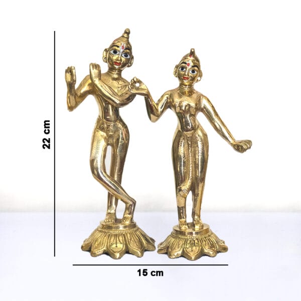 Radha Krishna - 9" Brass Radha Krishna Murti - Pure Pital Brass Radha Krishna To worship - Image 2