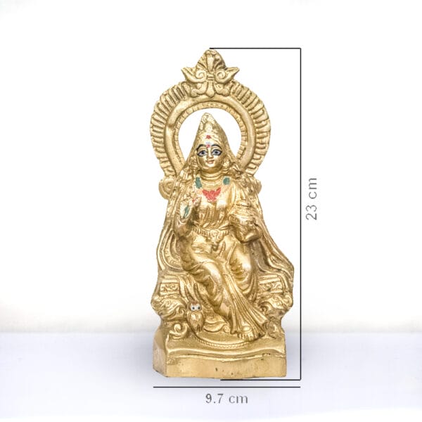 Maa Lakshmi - 9"  Brass Laxmi Mata Murti - Pure Pital Brass Bengali Lakshmi Mata Murti - Image 2