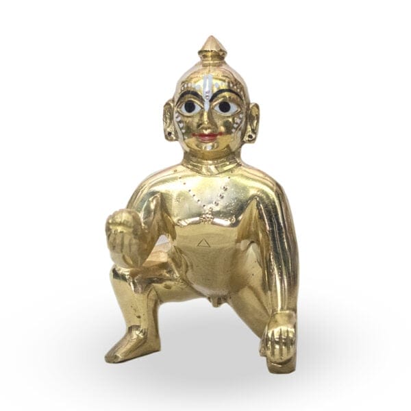 Laddoo Gopal - 7 No. / 6.5"  Brass Laddu Gopal Murti - Laddu Gopal Pure Pital Brass Laddoo Gopal To worship